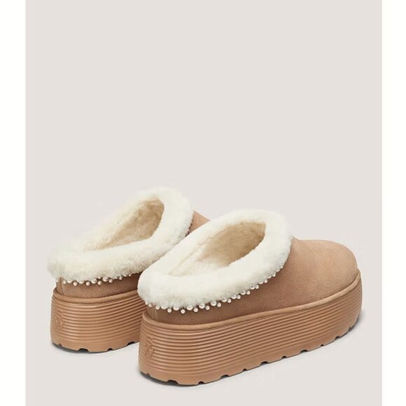 NEW Stuart Weitzman - Sizes 7.5, 8, 8.5, 10 Nellie Shearling Platform Mules - Picture 4 of 5